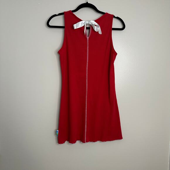 Seventeen red cotton blend a-line dress with ribbon back detail - Picture 5 of 6